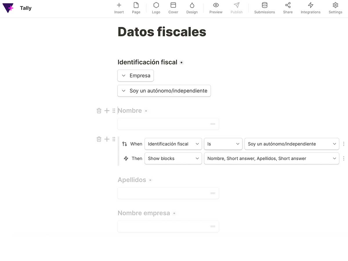 Tallyform crea formularios rapidamente sin saber programar